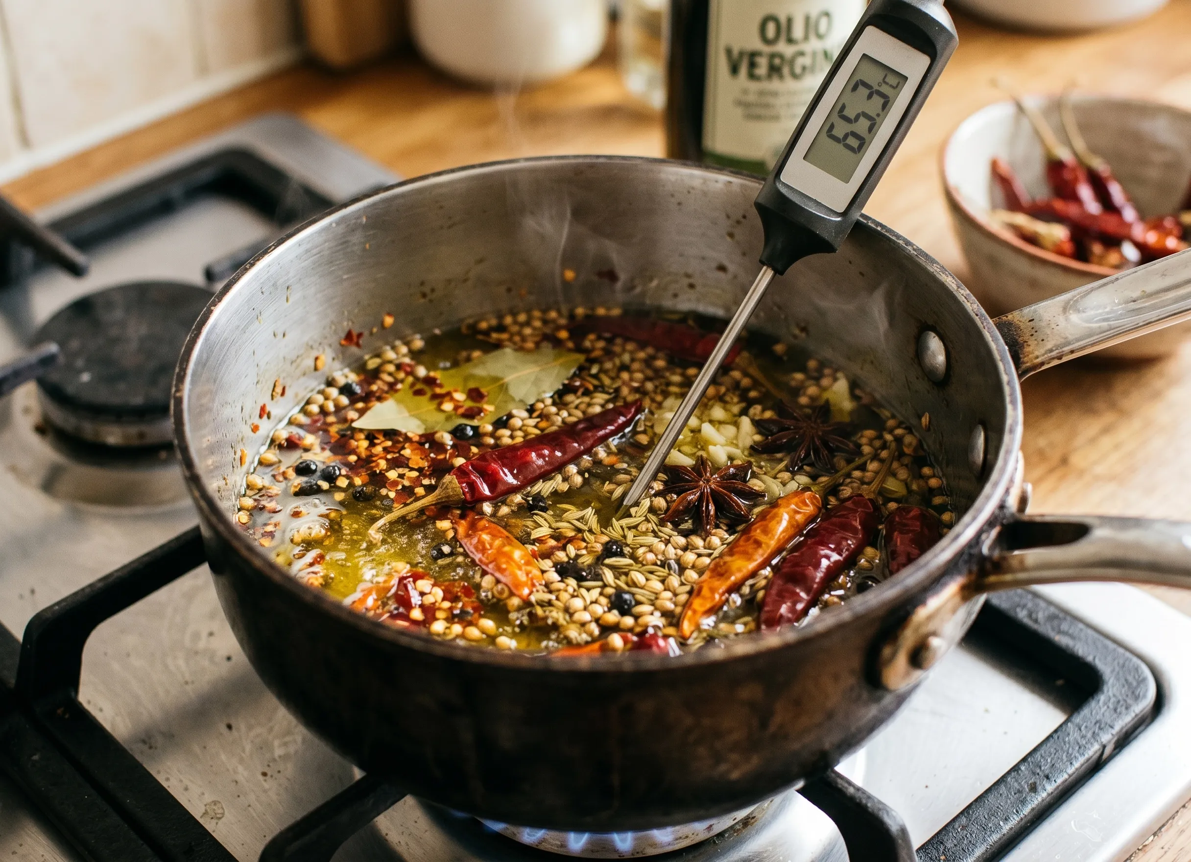 infusion huile piment température 65 degrés