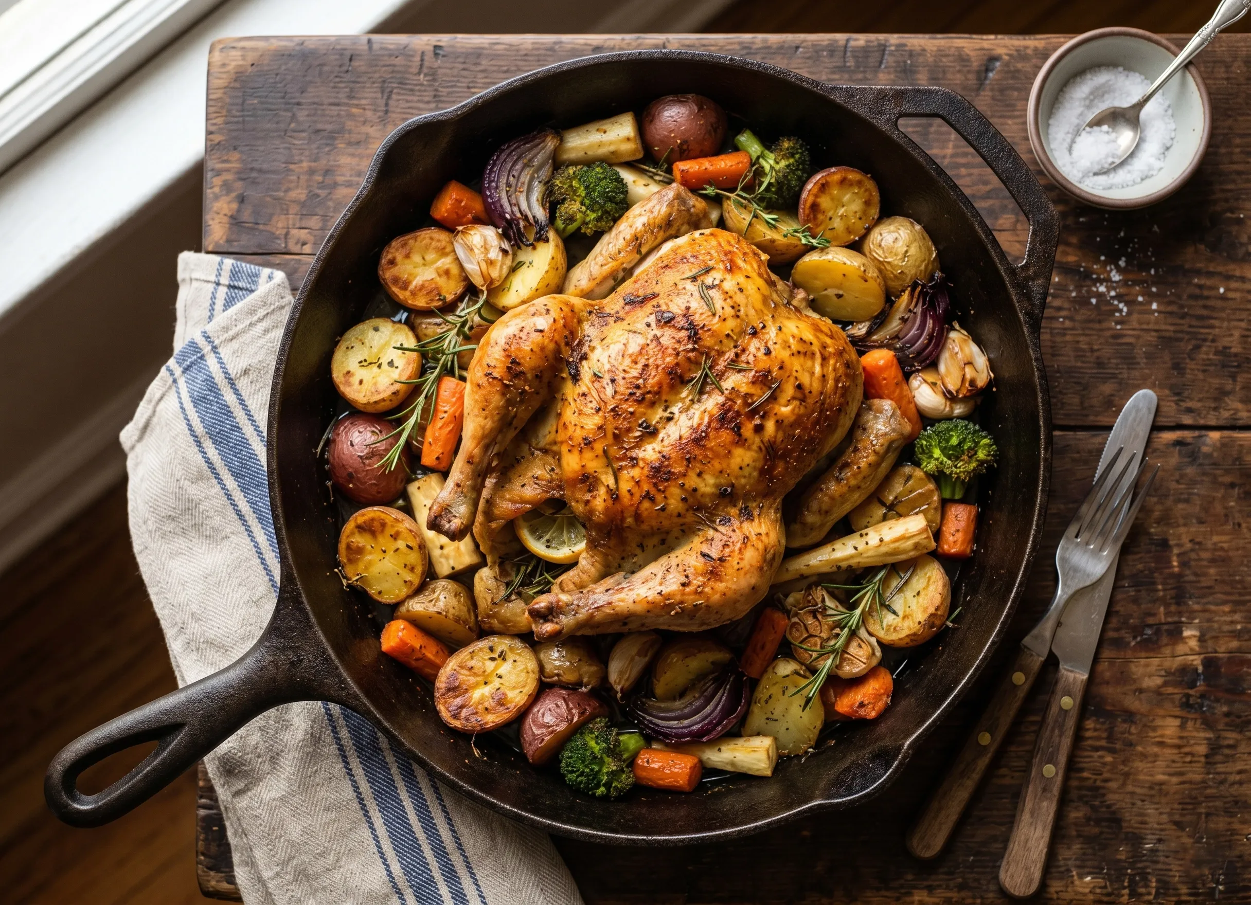 poulet au citron avec pommes de terre au four