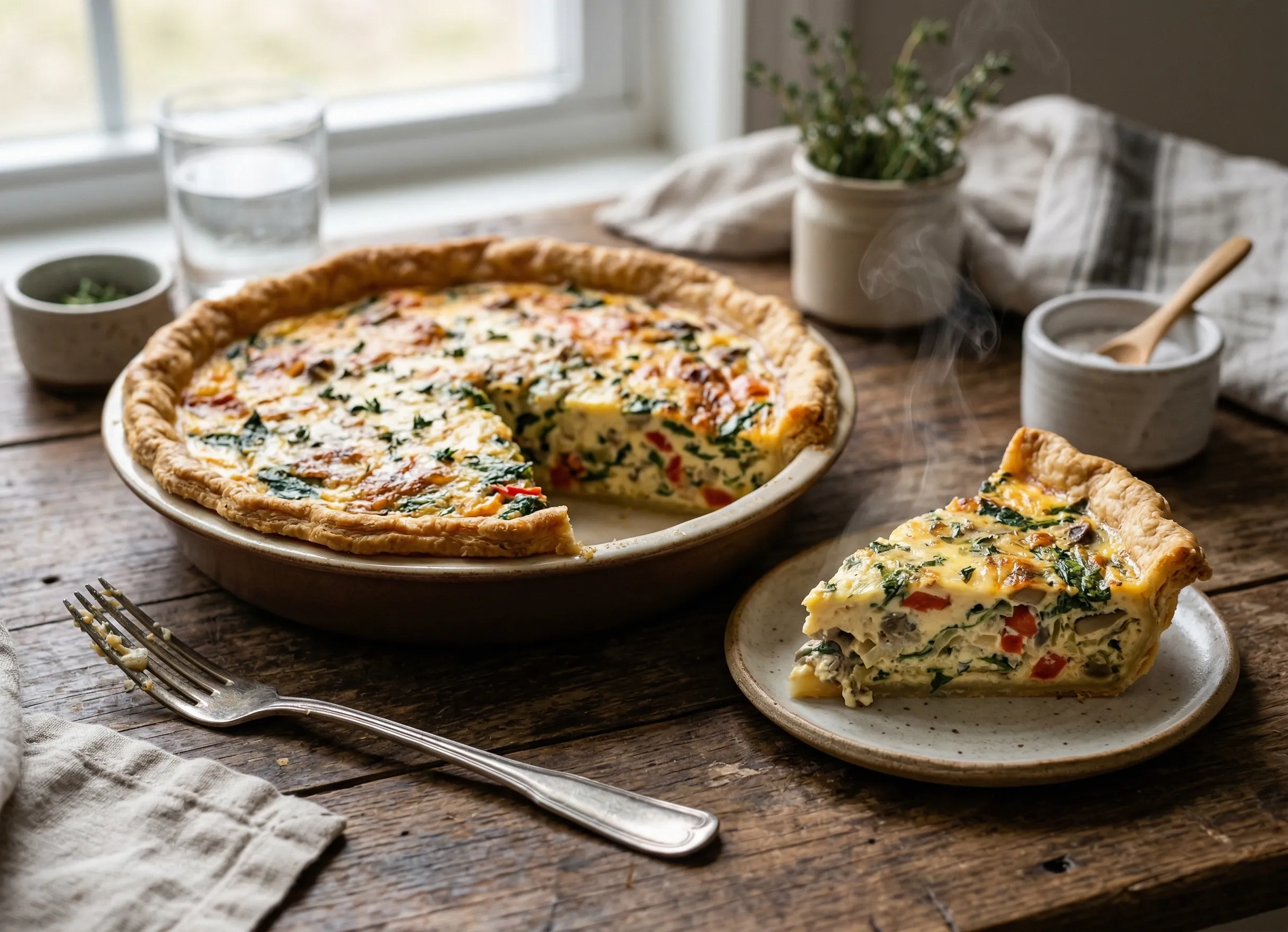quiche maison facile au four pour utiliser des œufs avec garniture fondante et croûte dorée