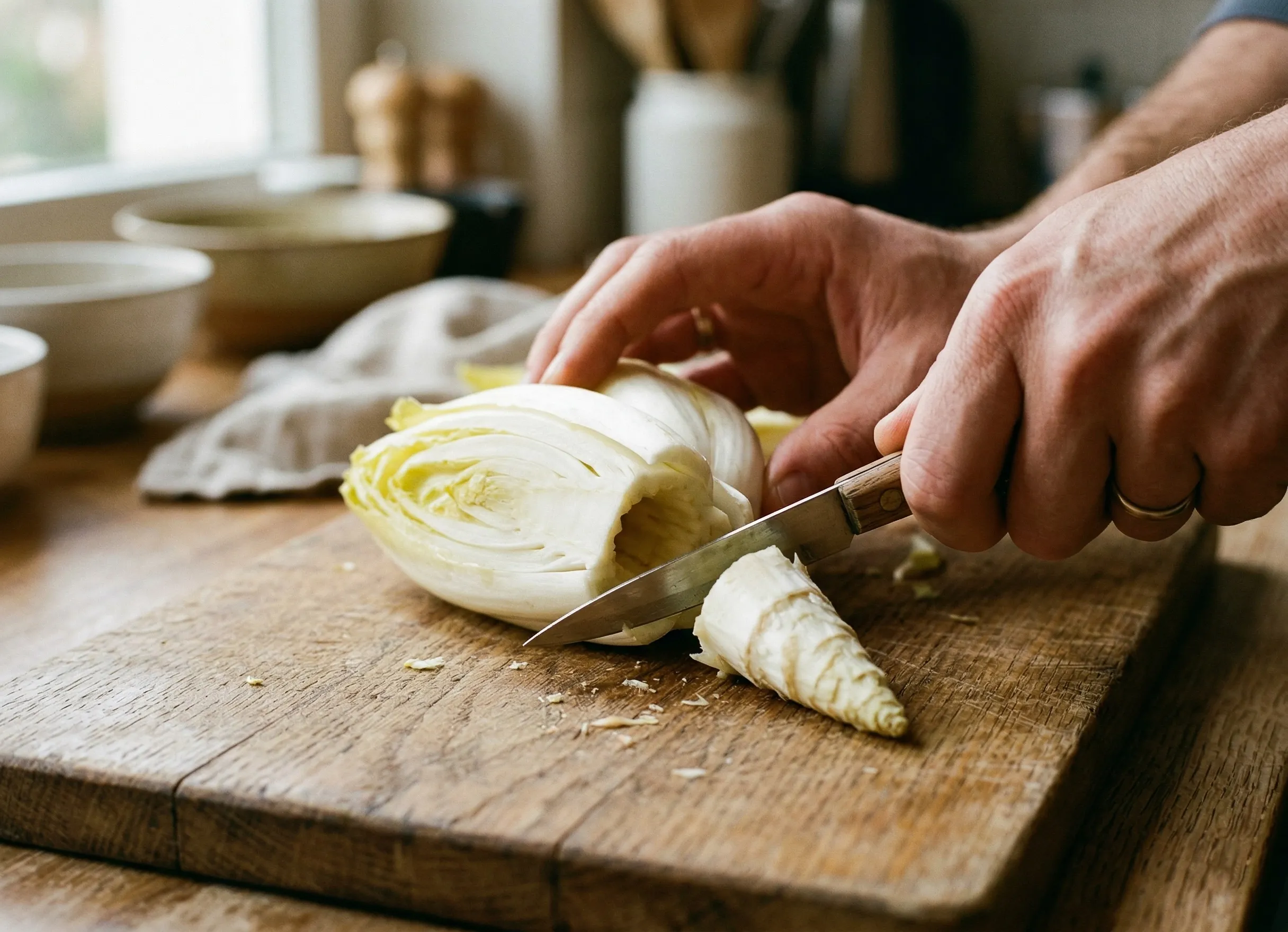 Retirer le cœur d’une endive pour enlever l’amertume