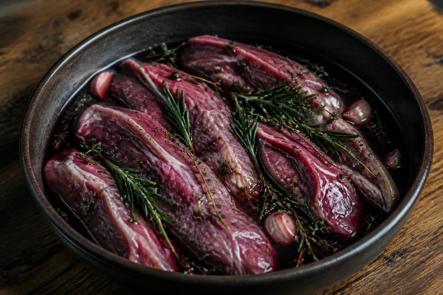 Préparer la bête avec une marinade et du lard